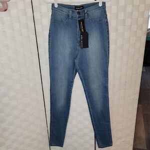 Fashion Nova NWT Blue High-Waisted Skinny Women Jeans Sz 11 Jrs 29 Waist